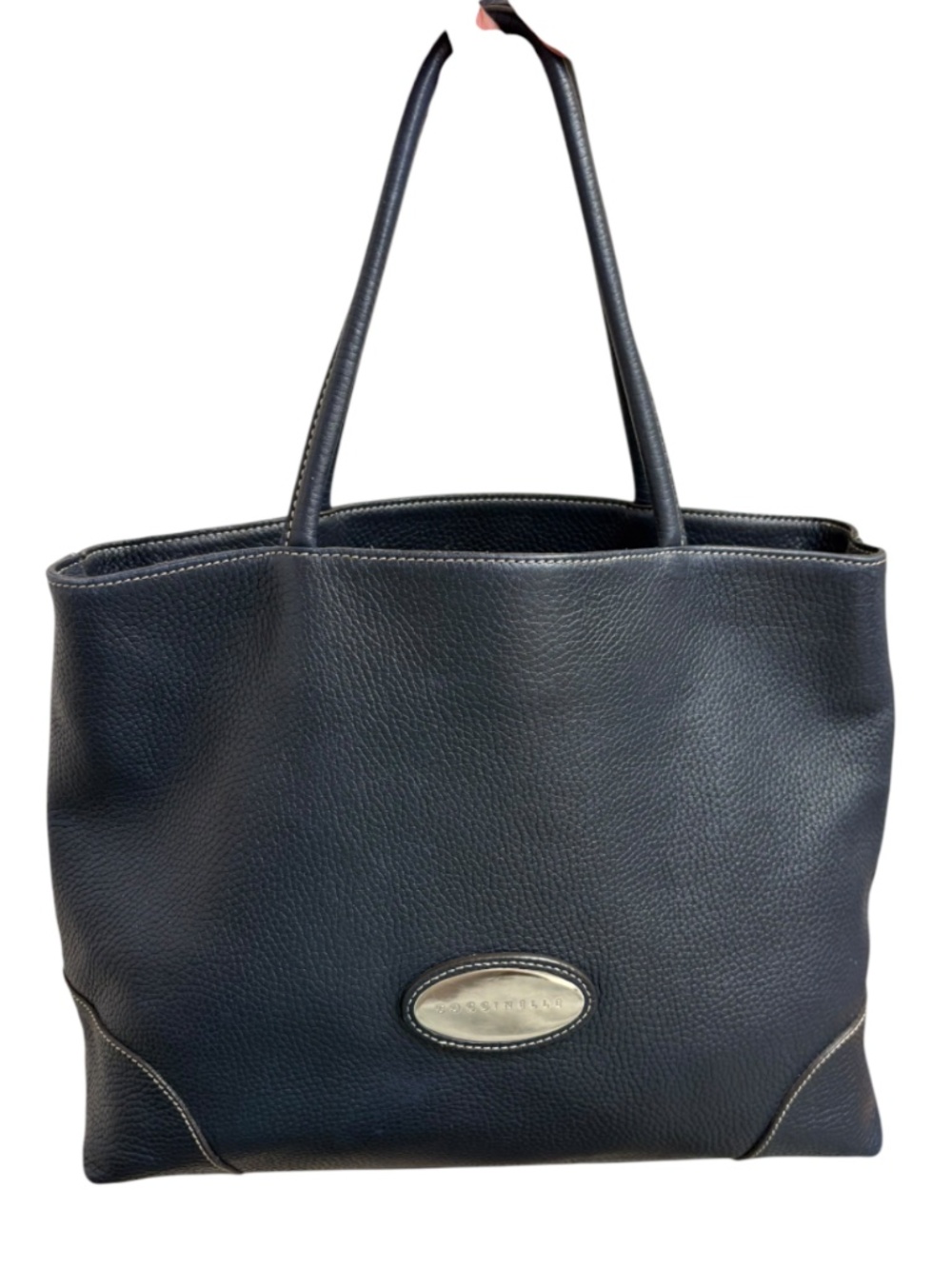 Coccinelle large blue leather tote bag